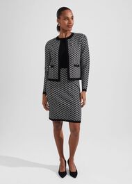 Perrie Knitted Jacket, Black Ivory, hi-res