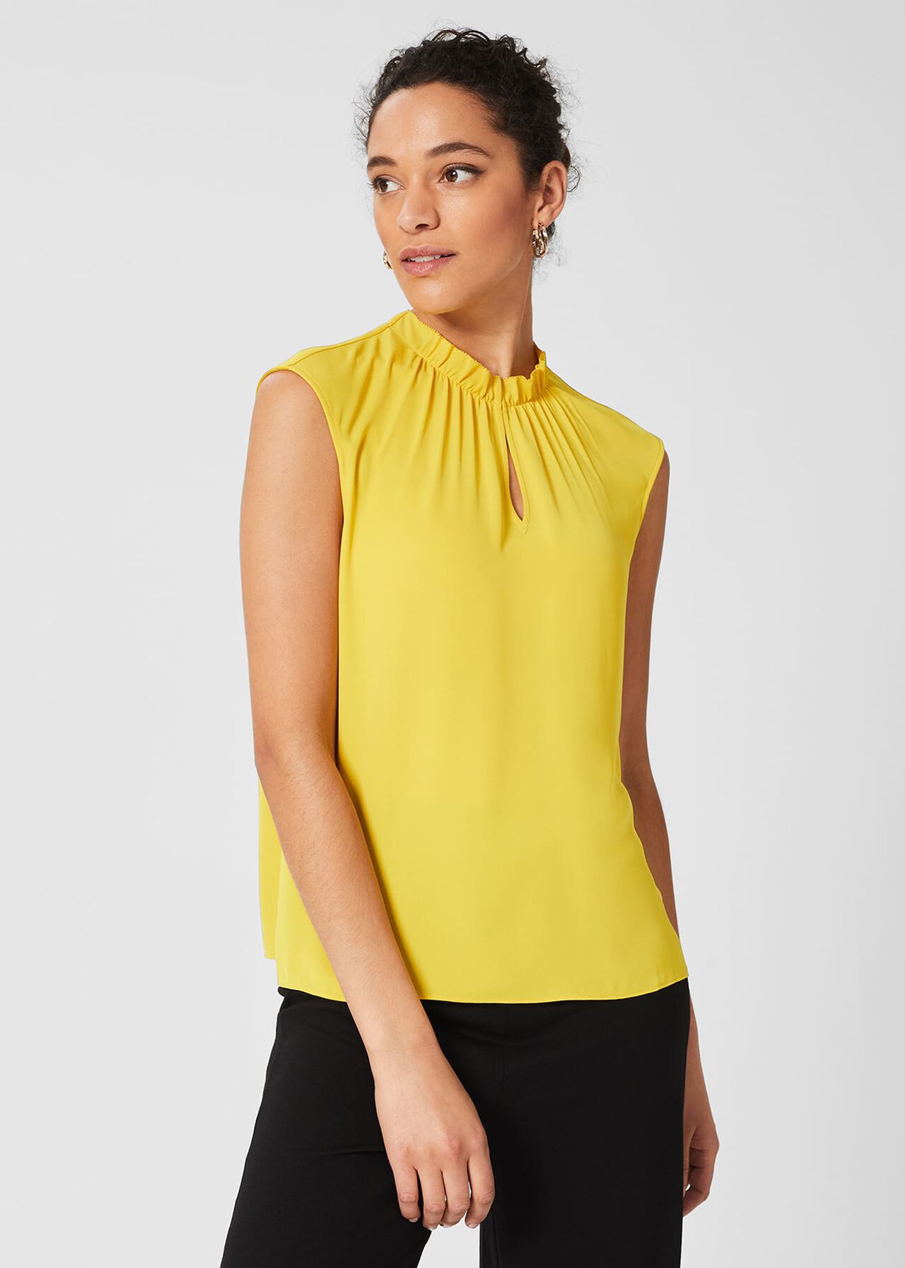 Hester Sleeveless Blouse, Corn Yellow, hi-res