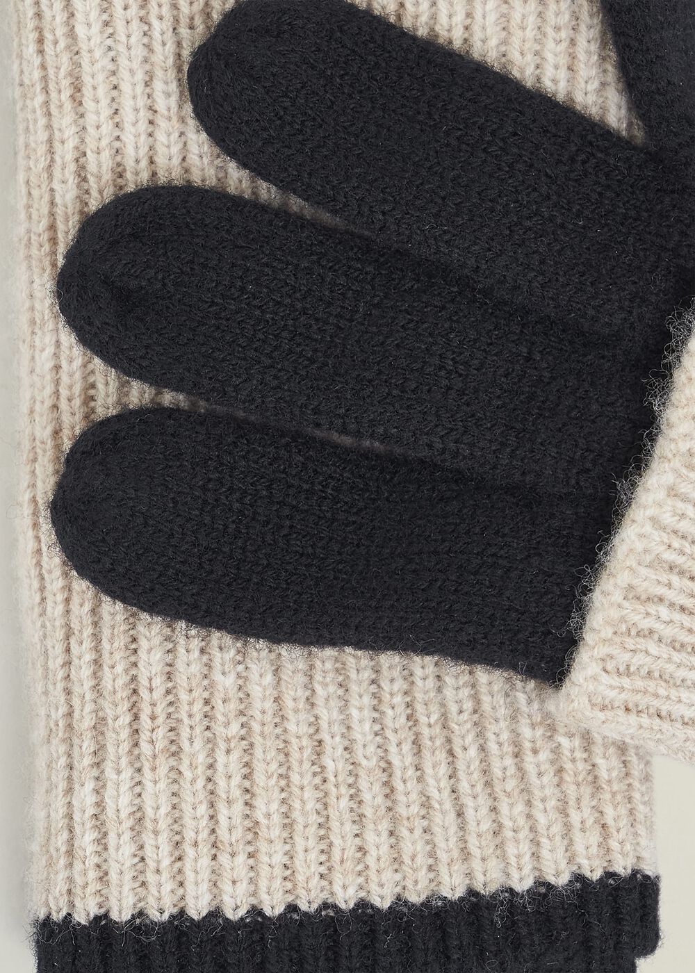Acacia Knit Gloves, Beige Black, hi-res