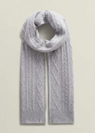 Steph Wool Scarf, Pale Grey, hi-res
