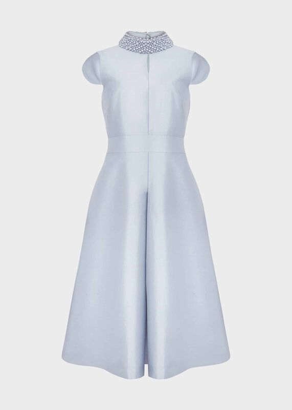 Marcella Silk Wool Beaded Dress