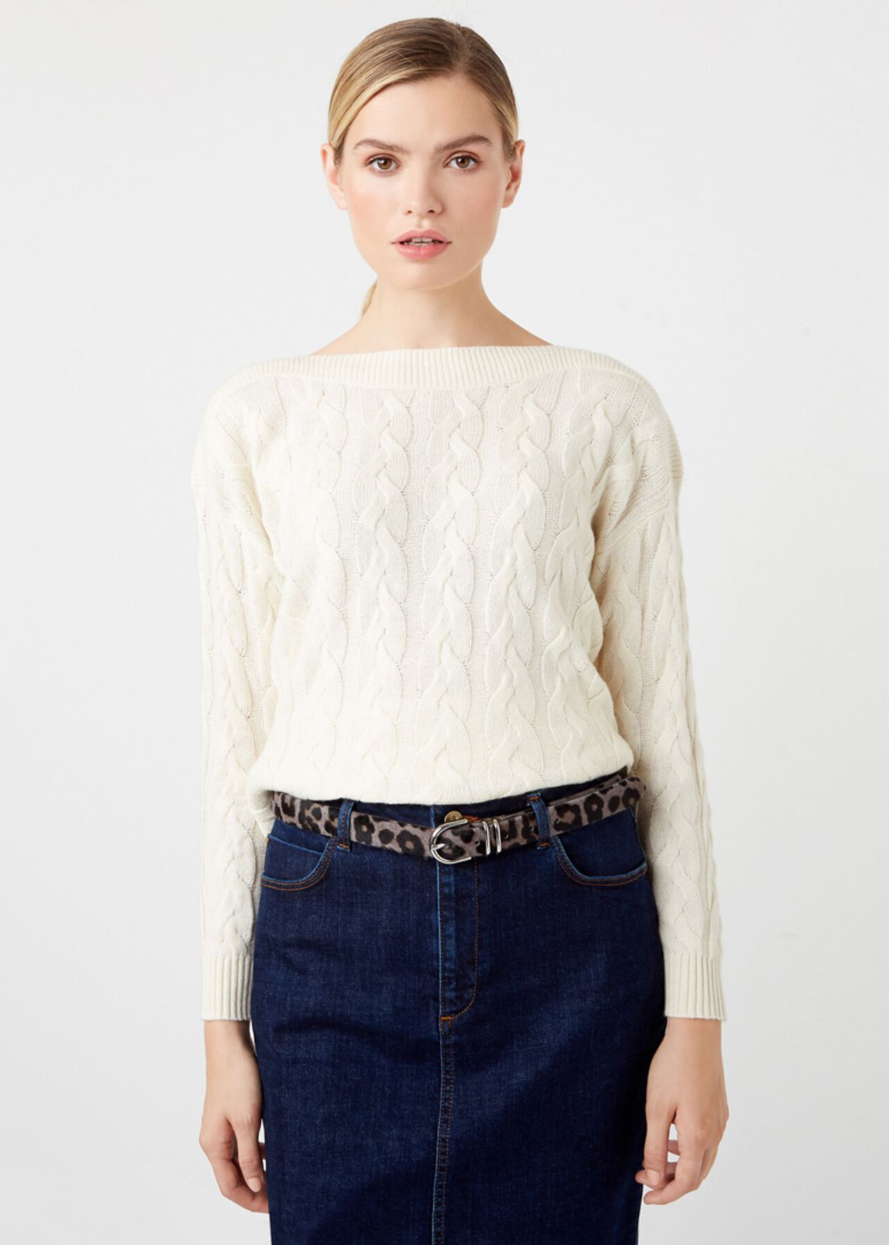 Helena Hair On Animal Print Belt , Grey Leopard, hi-res