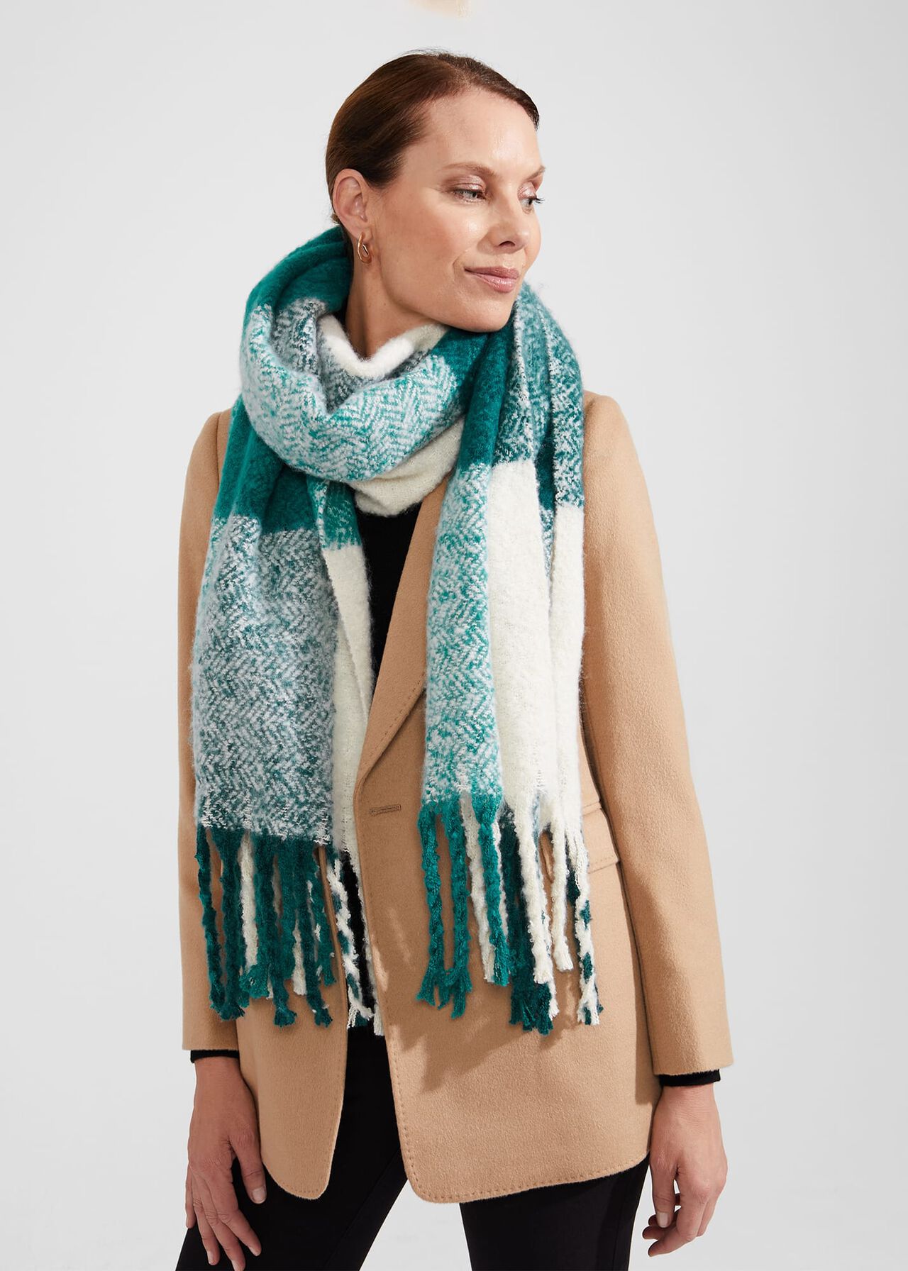 Indah Scarf, Teal Blue Multi, hi-res