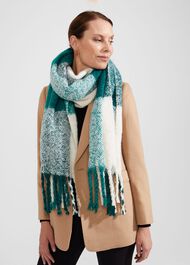 Indah Scarf, Teal Blue Multi, hi-res