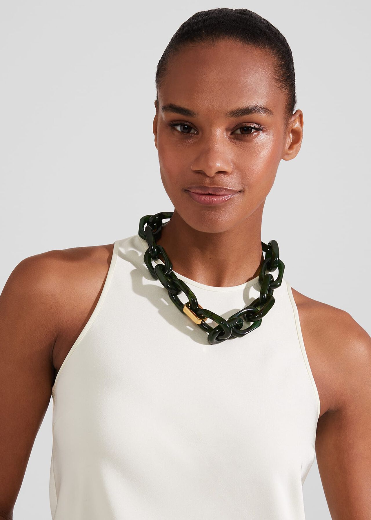 Agnes Necklace, Green, hi-res