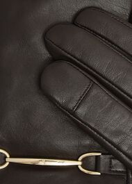 Tara Leather Gloves, Chocolate Brown, hi-res
