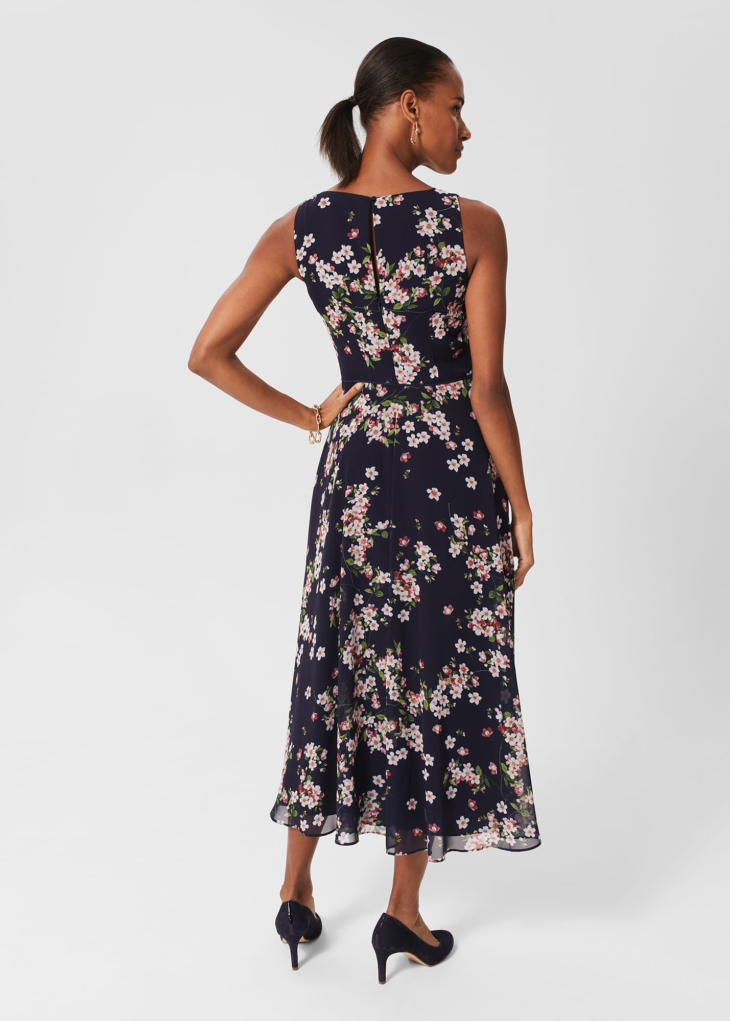 Lovely Hobbs business formal black midi dress UK 8 AG006 main image 1