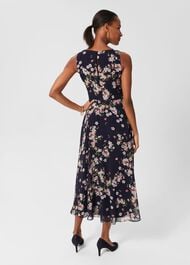 Carly Floral Midi Dress, Navy Pink Multi, hi-res
