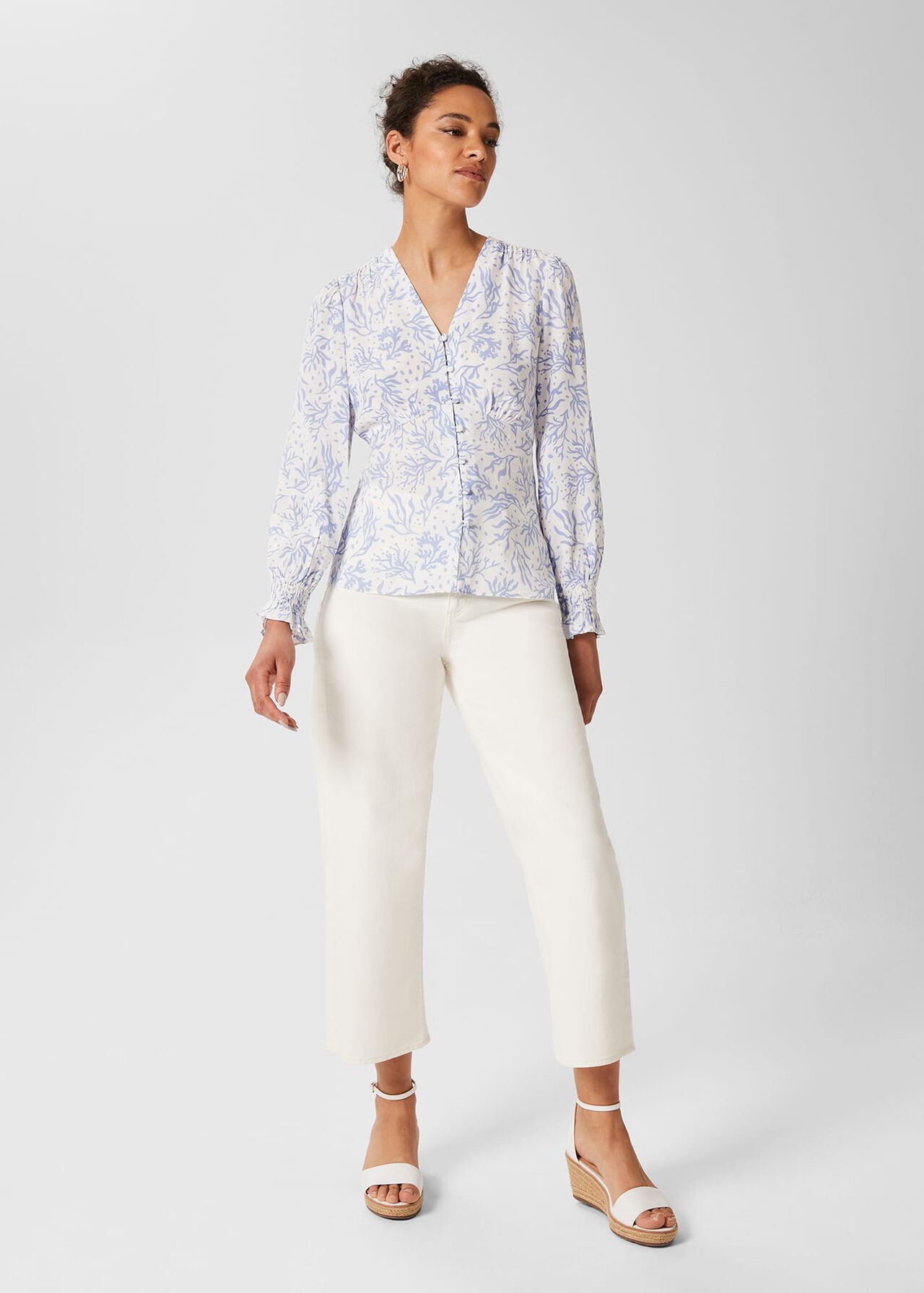 Maggie Top, Ivory Pale Blue, hi-res