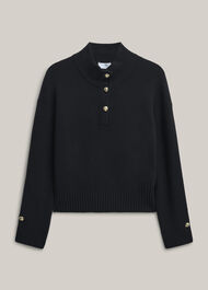 Adler Knitted Cotton Jumper, Hobbs Navy, hi-res