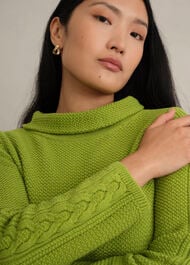 Camilla Cotton Jumper, Pear Green, hi-res