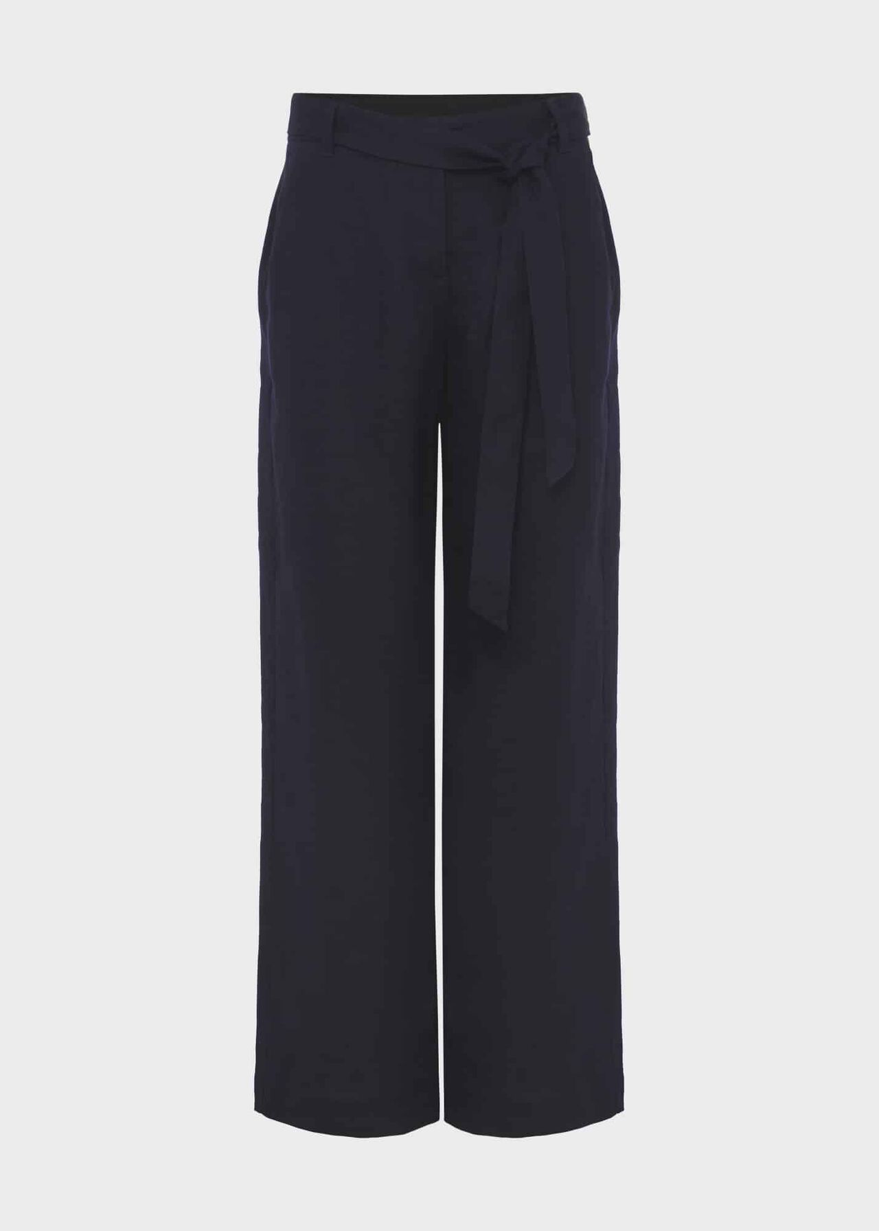 Jacqui Wide Leg Linen Trousers, Navy, hi-res