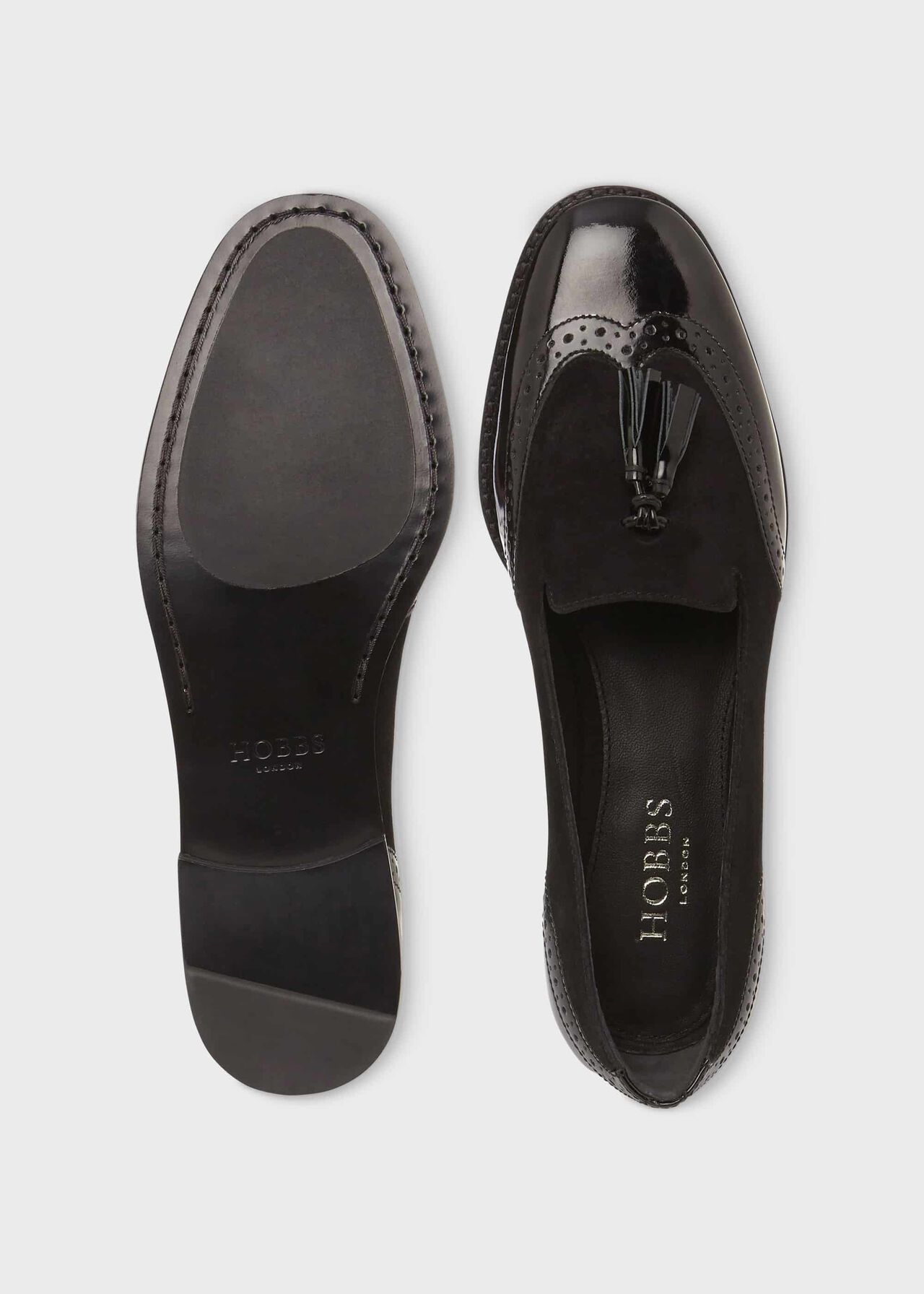 Bryony Patent Loafers, Black, hi-res