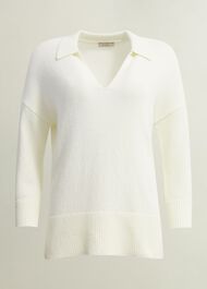 Madelyn Cotton Blend Jumper, Warm Ivory, hi-res
