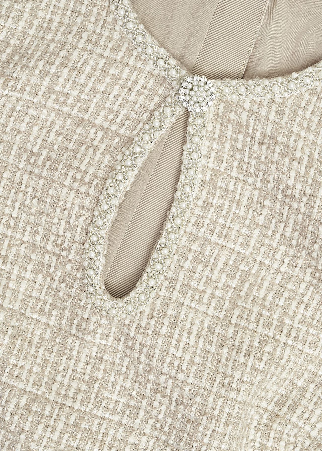 Oriana Tweed Dress, Oyster, hi-res