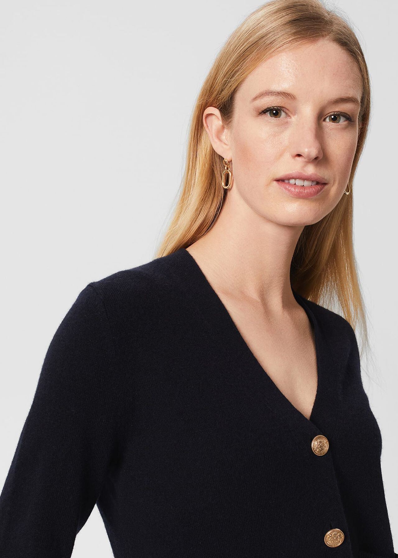 Briony Cardigan With Cashmere, Navy, hi-res