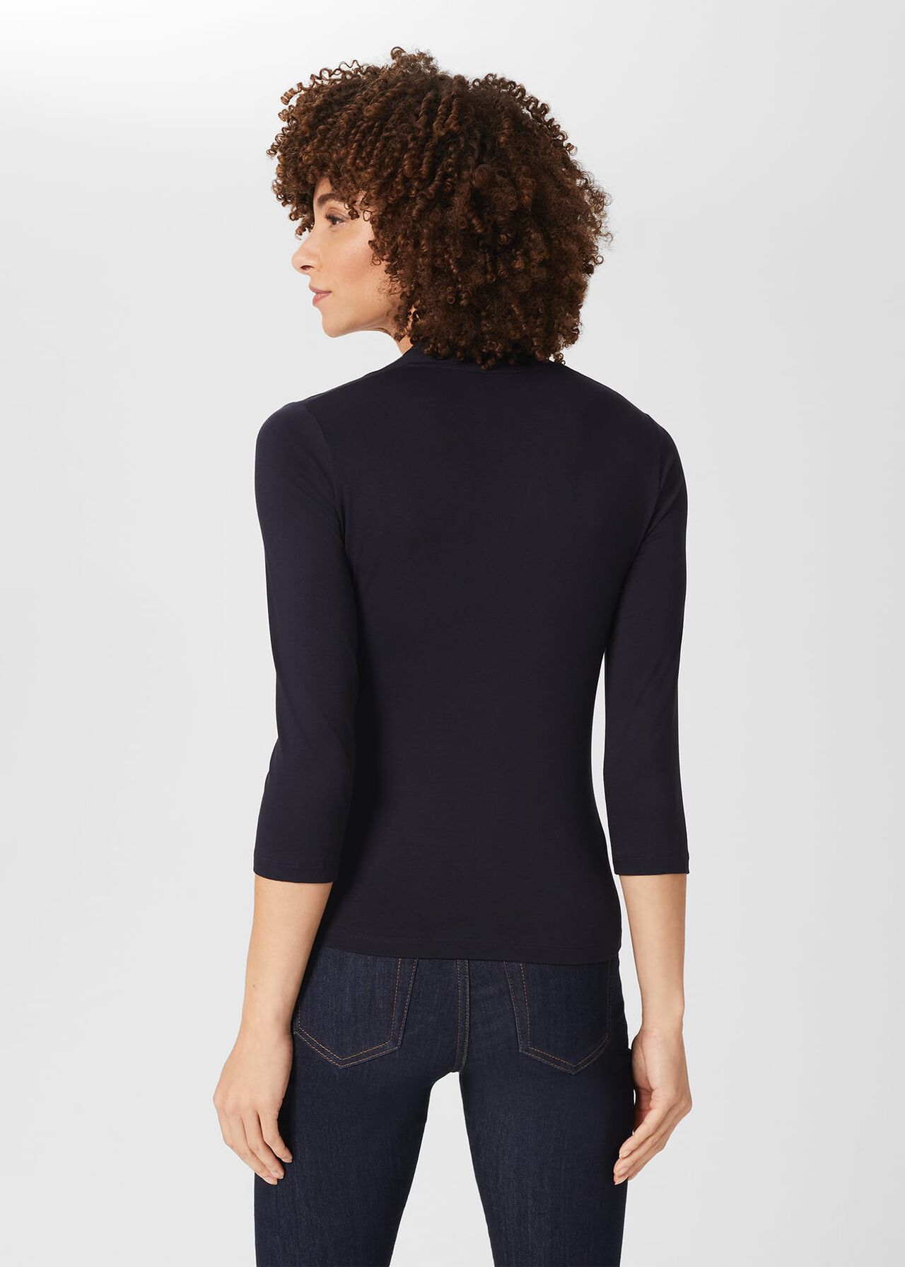 Aimee Double Fronted Top, Navy, hi-res