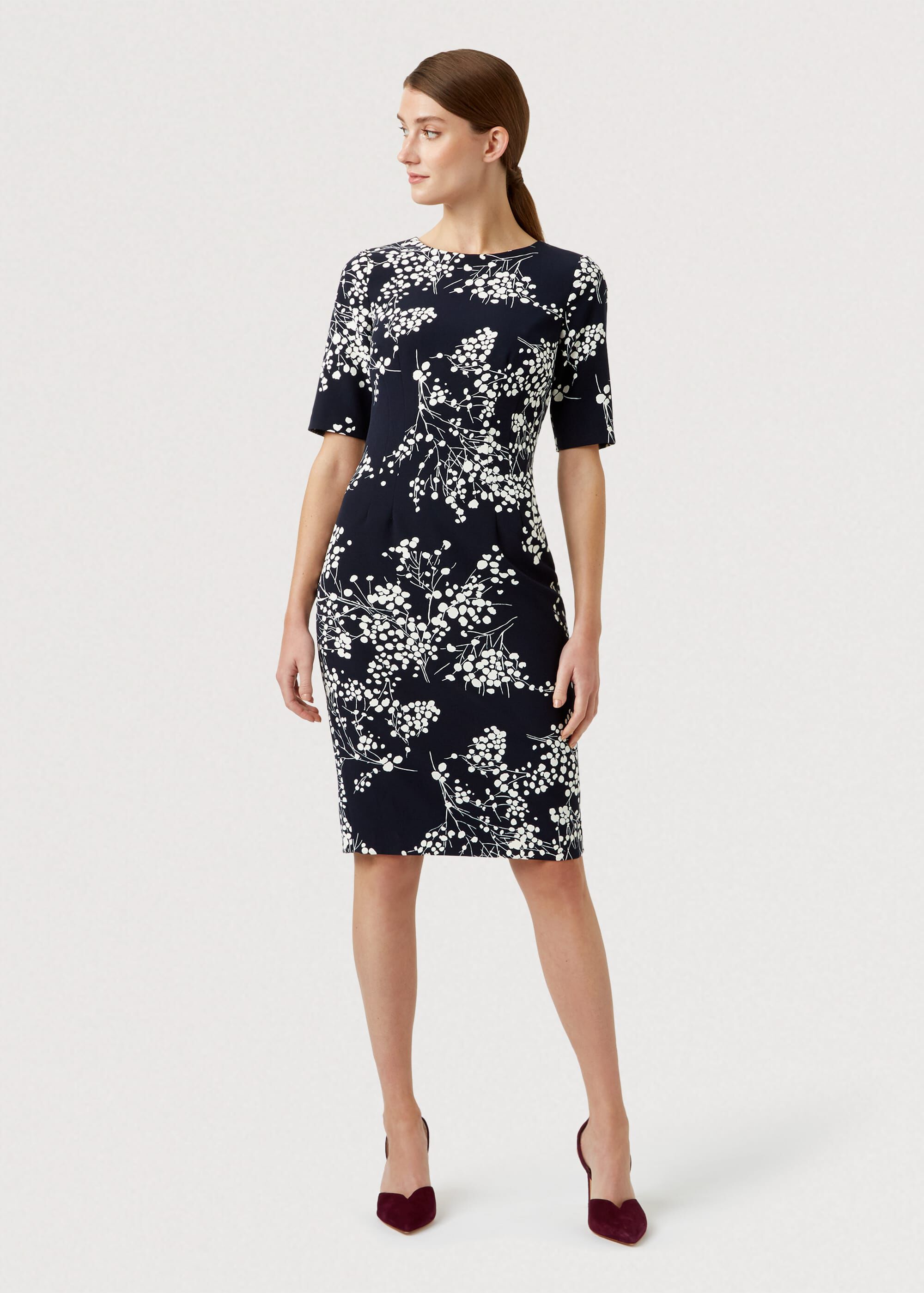 Navy floral 2025 shift dress