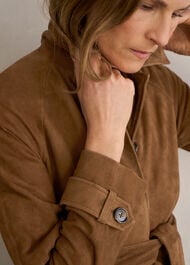 Oakley Suede Trench Coat, Tan, hi-res