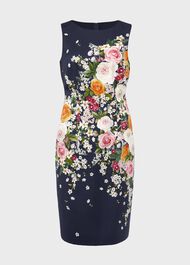 Moira Floral Shift Dress, Navy Pink, hi-res