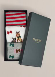 Festive Dog Sock Set, Red Multi, hi-res