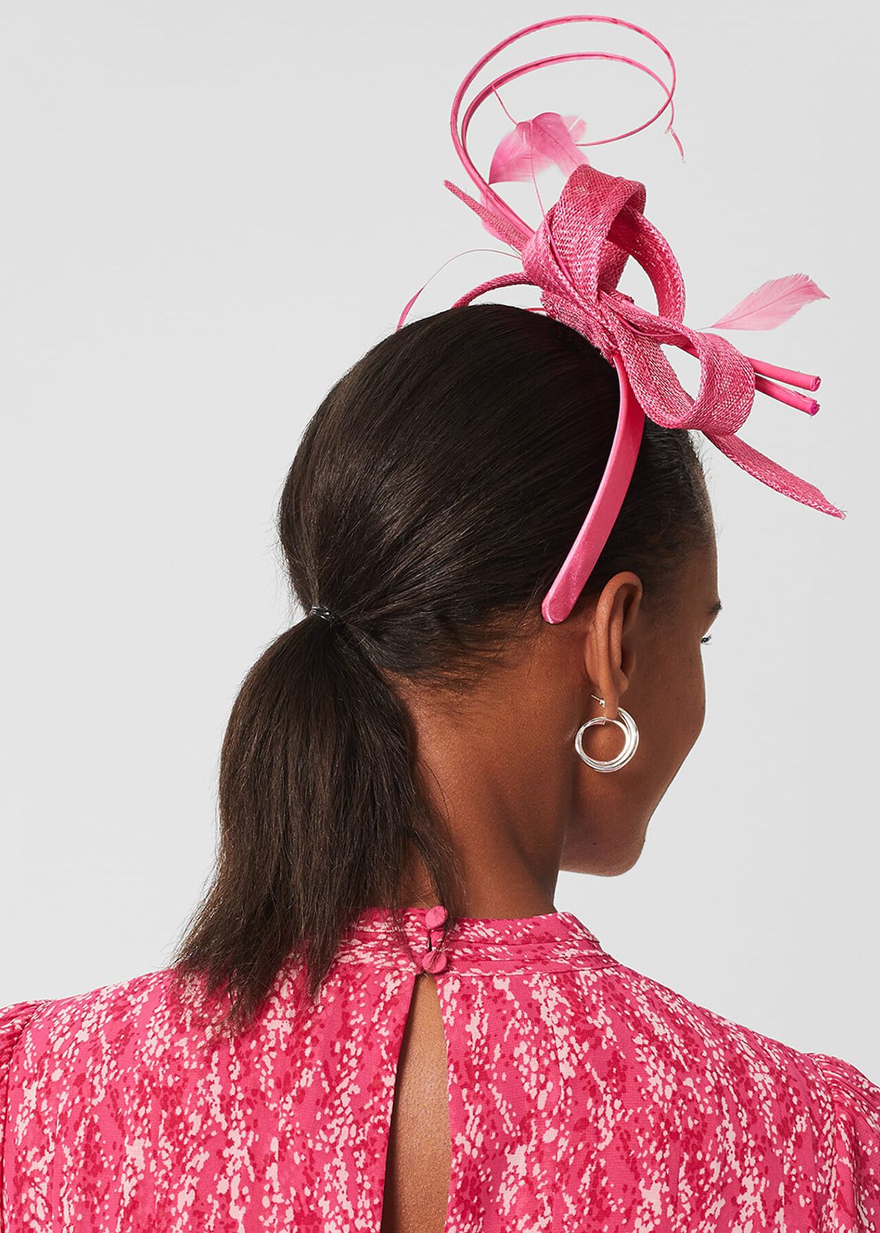 Teagan Fascinator, Bright Pink, hi-res