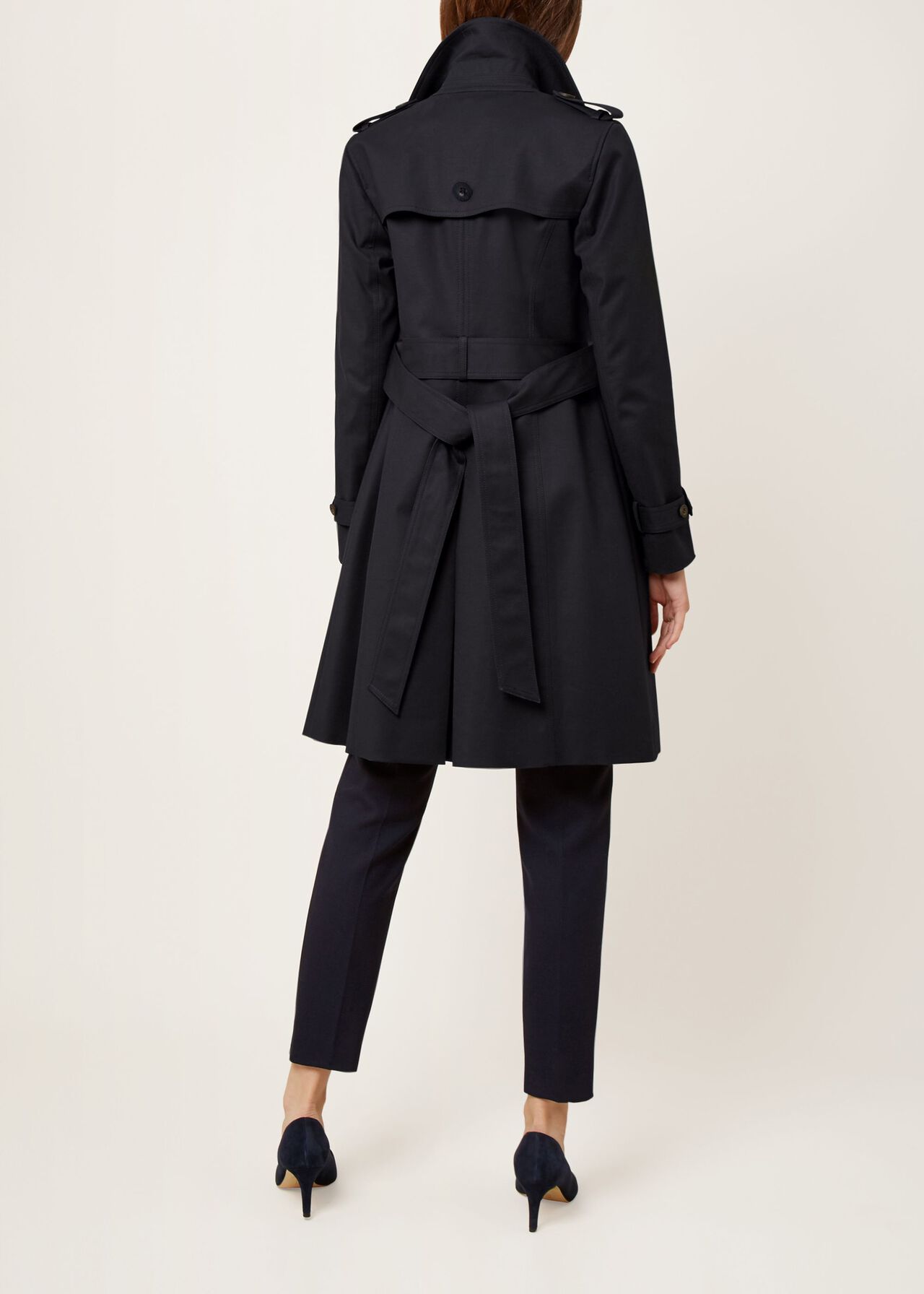 Petite Saskia Water Resistant Trench Coat, Navy, hi-res