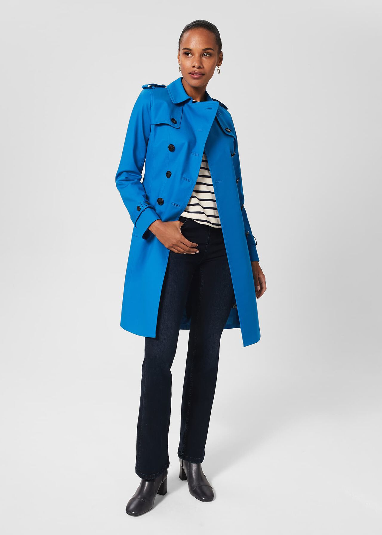 Petite Saskia Trench, Imperial Blue, hi-res