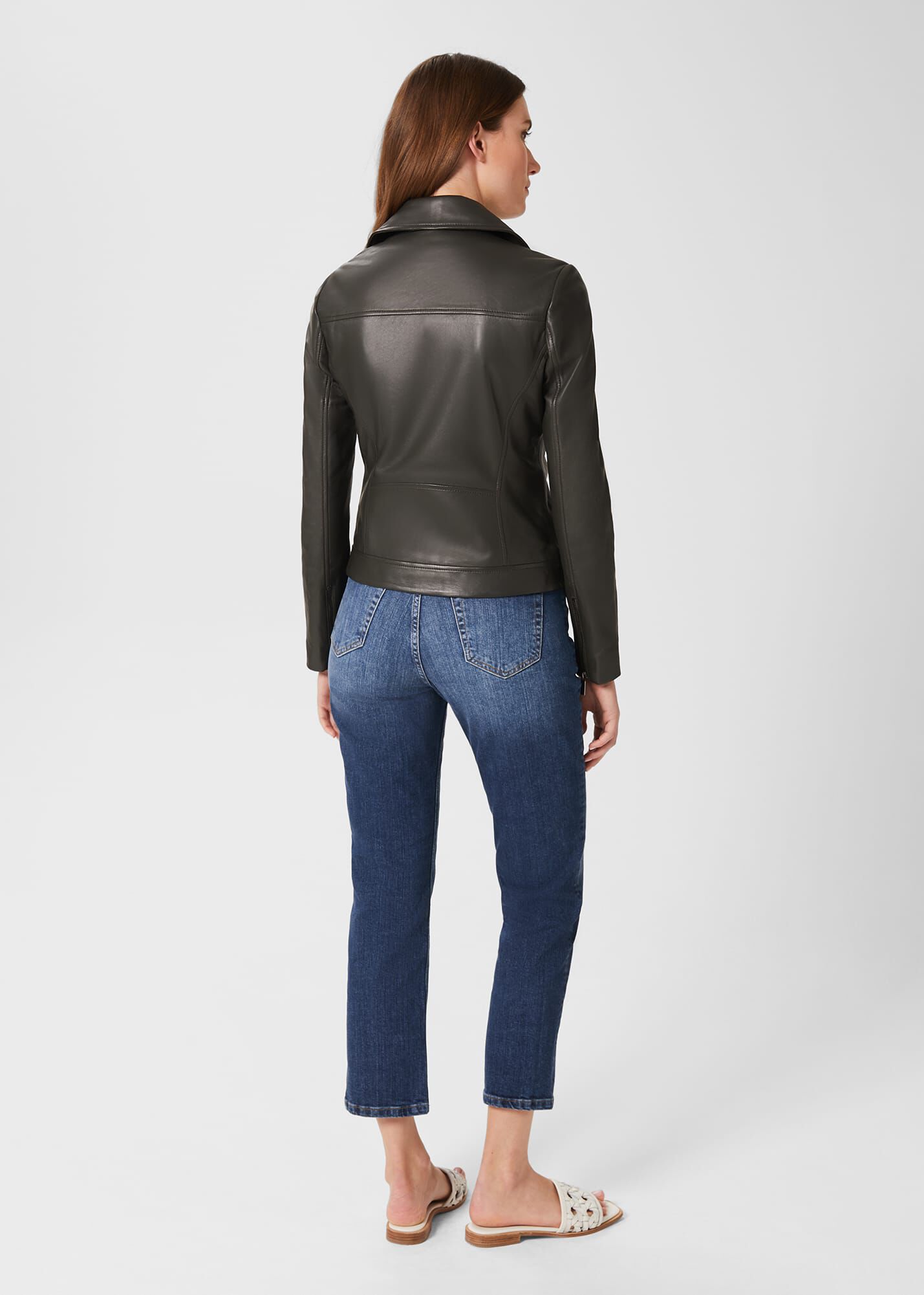 Massimo dutti leather biker jacket sales