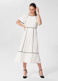Lucilla Midi Dress, Ivory Black, hi-res