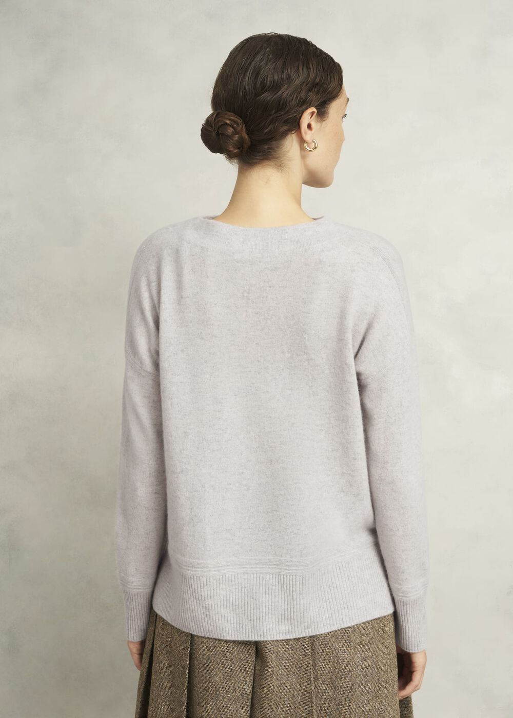 Carine Cashmere Sweater, Pale Grey Marl, hi-res