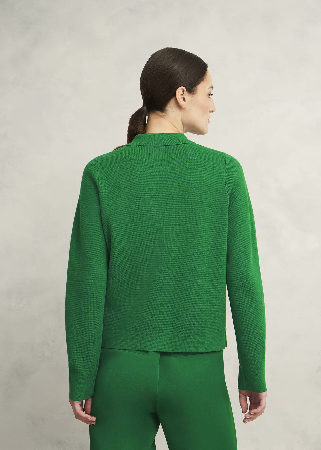 Mia Cotton Wool Knitted Jacket , Verdant Green, hi-res