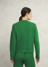 Mia Cotton Wool Knitted Jacket , Verdant Green, hi-res