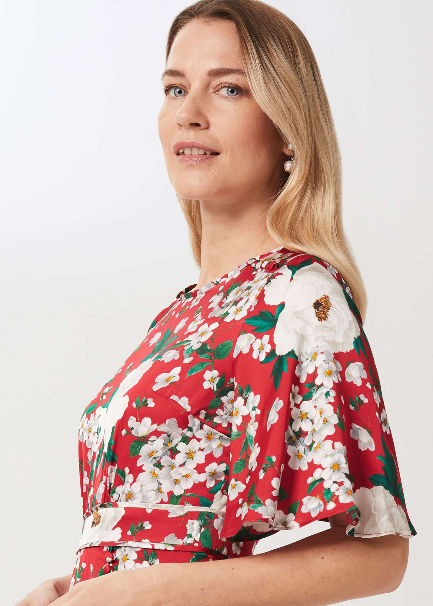 Bella Floral Print Satin Dress