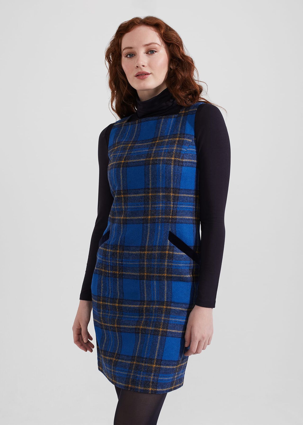 Petite Maven Wool Dress, Blue Multi, hi-res