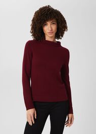 Audrey Wool Cashmere Jumper, Wine, hi-res