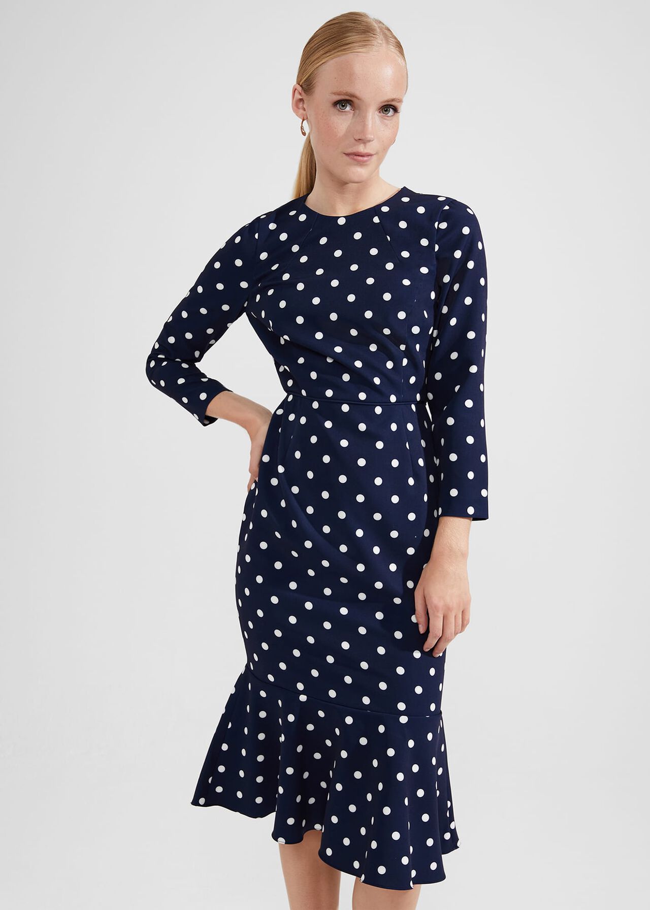 Liza Dress, Navy Ivory, hi-res