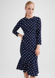 Liza Dress, Navy Ivory, hi-res