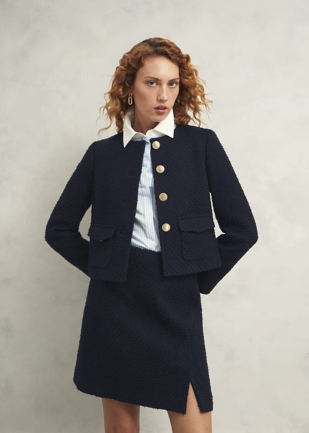 Marie Skirt With Wool, Navy, hi-res