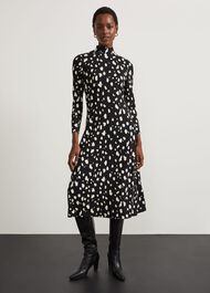 Alcott Jersey Dress, Black Cream, hi-res