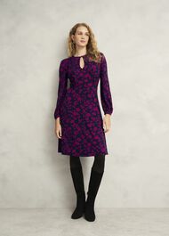 Grace Jersey Dress, Navy Pink, hi-res