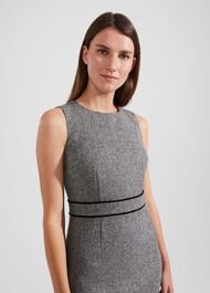 Elle Wool Dress, Black White, hi-res