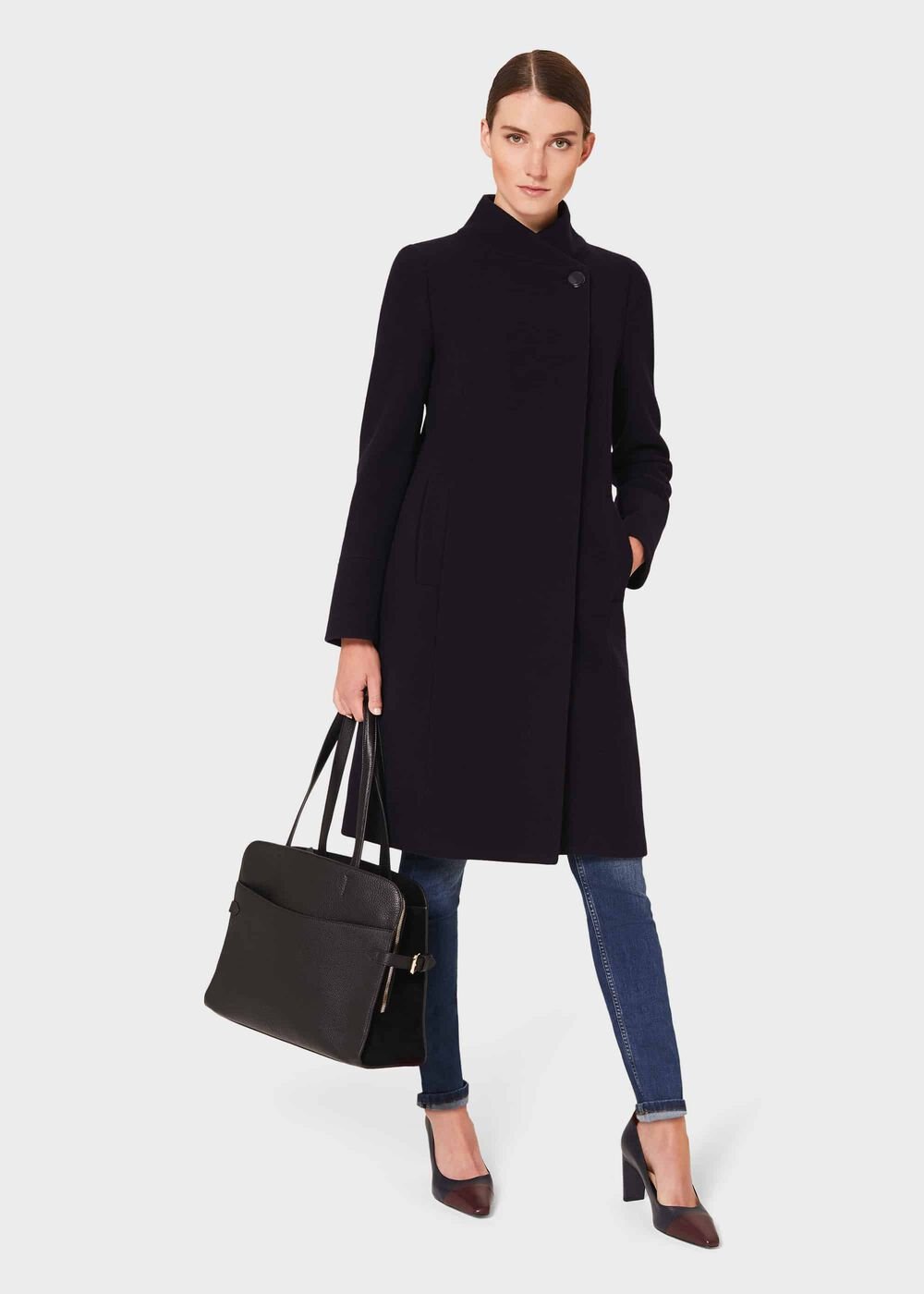 Petite Maisie Wool Blend Coat, Navy, hi-res