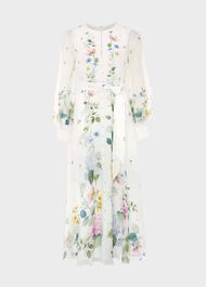 Maribella Silk Floral Dress, Ivory Multi, hi-res