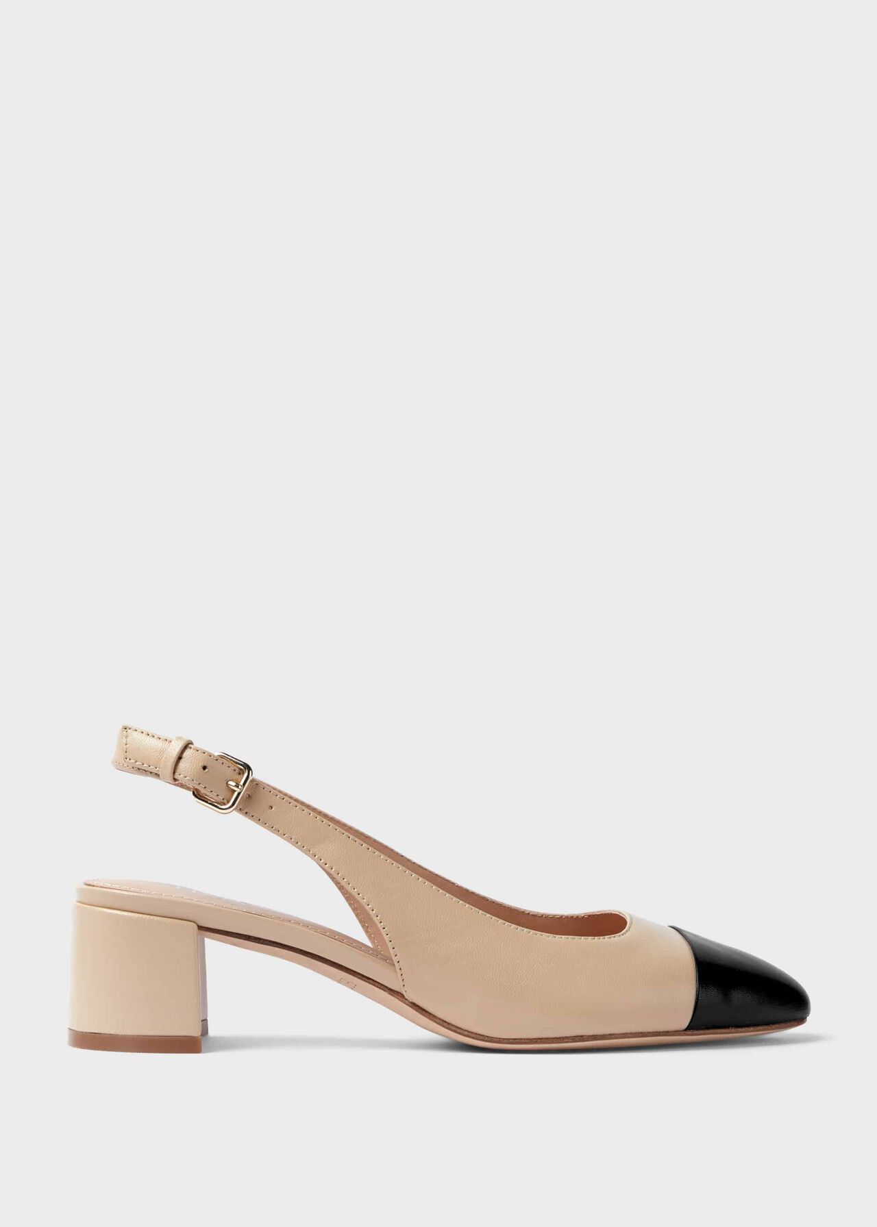 Emily Leather Block Heel Slingback Court Shoes Hobbs