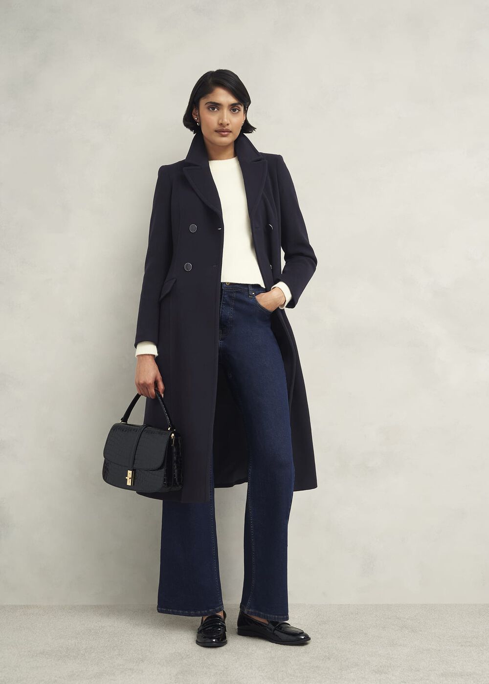 Petite Marlene Wool Blend Coat, Navy, hi-res