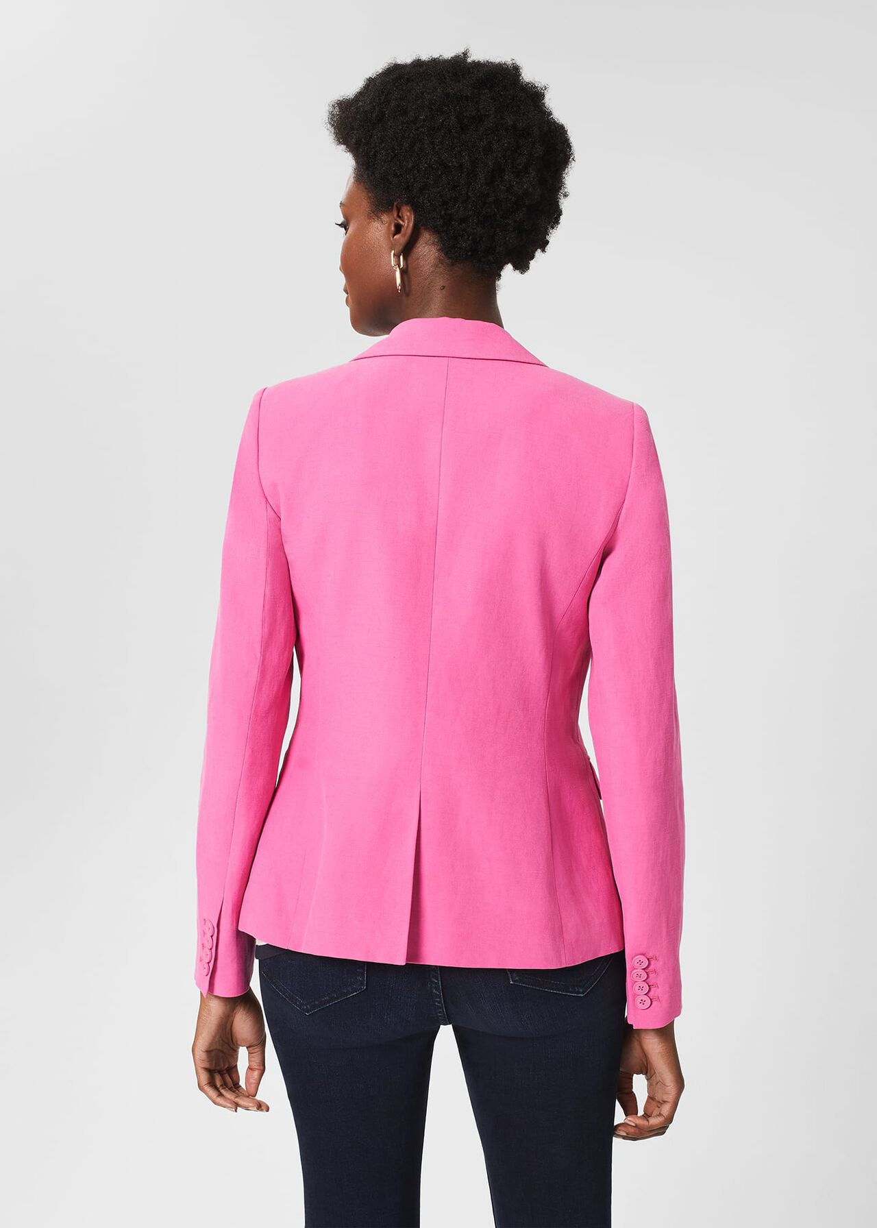 Blake Silk Linen Jacket, Deep Fuchsia, hi-res
