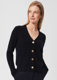 Briony Cardigan With Cashmere, Navy, hi-res