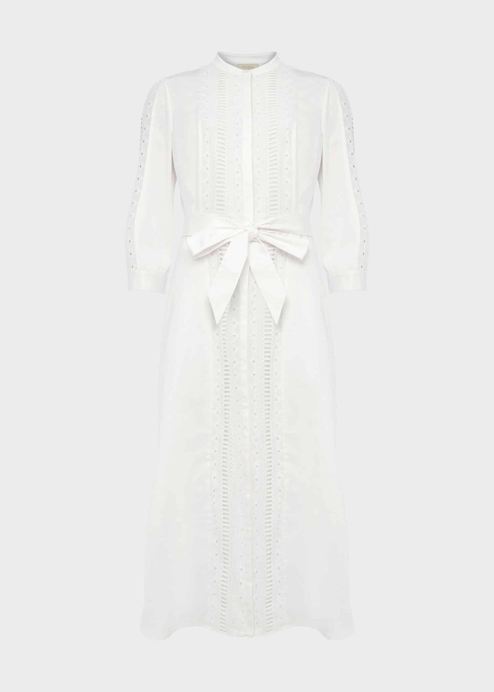 Diana Broderie Midi Dress, Ivory, hi-res