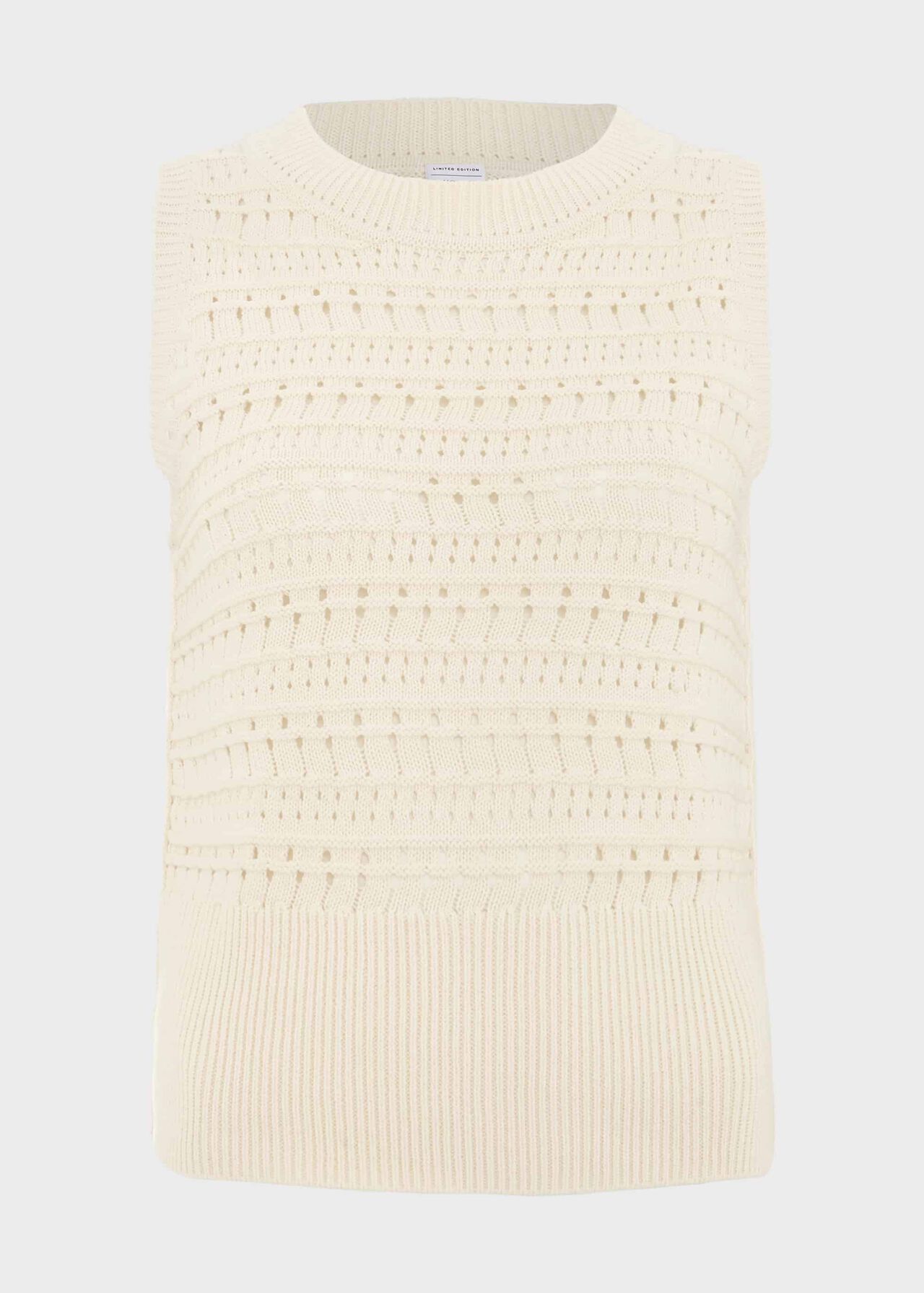 Colemere Cotton Knitted Vest, Buttercream, hi-res